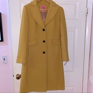 Kate Spade New York Twill Peaked Lapel Long Coat